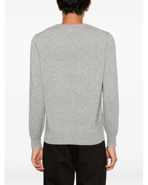 Brunello Cucinelli Gray Cashmere Crew-Neck Sweater for men