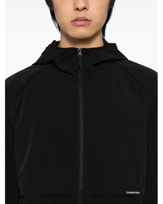 CONDITION WEAR Black Zip-Up Windbreaker for men