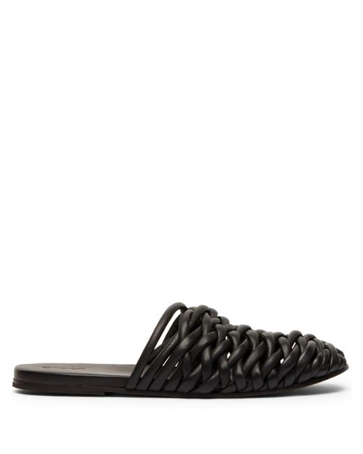Marsèll Black Braided Leather Slippers for men