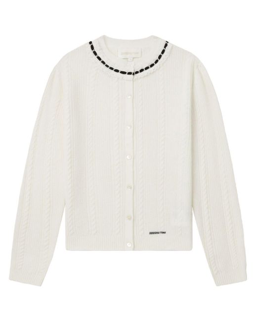 ShuShu/Tong White Frayed-Detail Cardigan