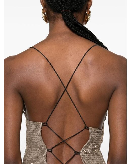 L'idée Natural Cosmopolitan Sequinned Maxi Dress