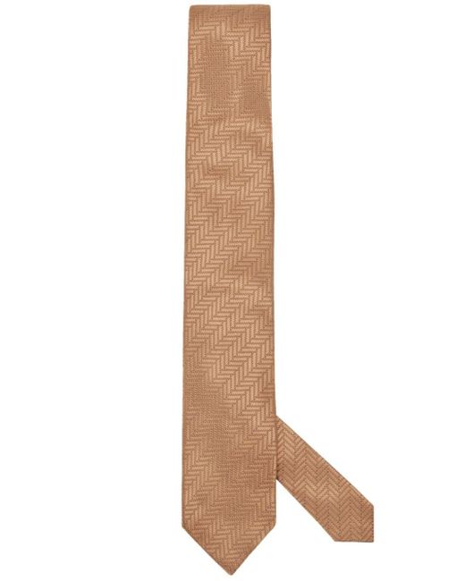 Tom Ford Natural Herringbone Silk Tie for men