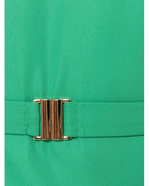 Nissa Green Belted Midi Dress