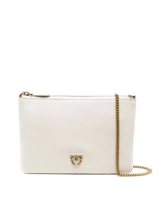 Pinko White Logo-plaque Satchel Bag