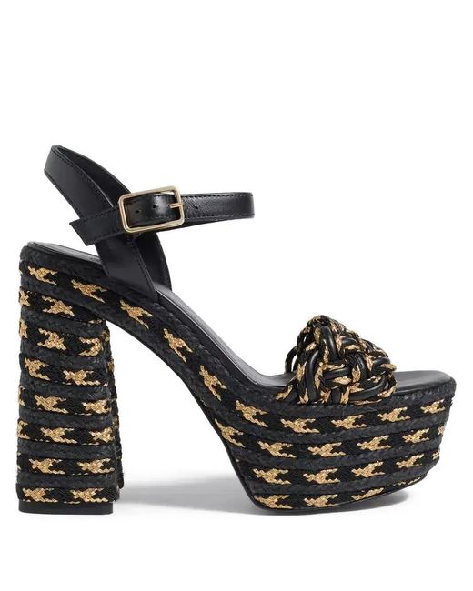 Castaner Black Anne Woven Platform Sandals