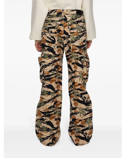 Amiri White M65 Repeat Palm Baggy Cargo Pants for men