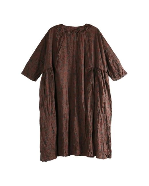 Daniela Gregis Brown Printed Midi Dress