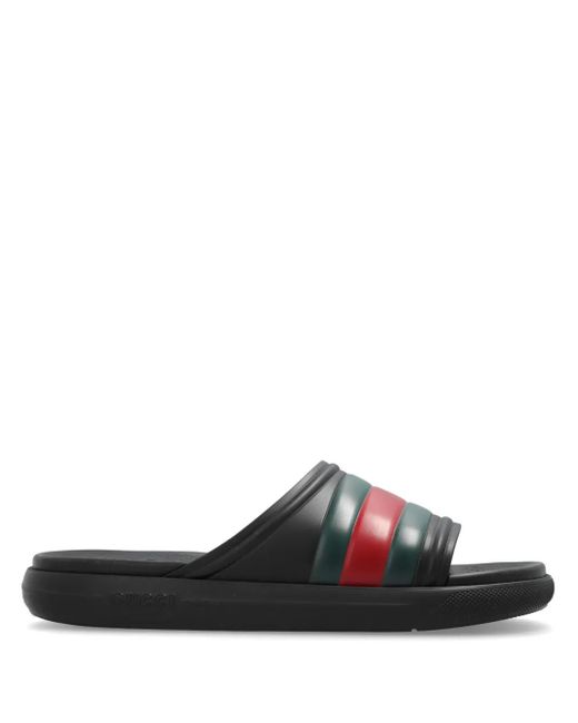 メンズ Gucci ウェブストライプ サンダル Black