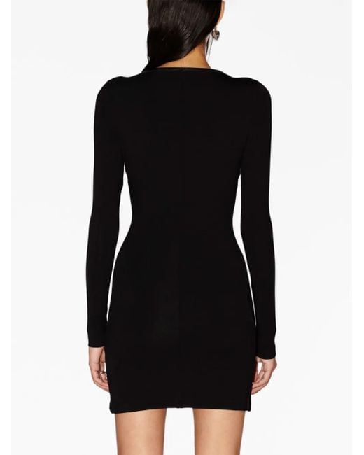 Robe Courte À Col V Ambush en coloris Black