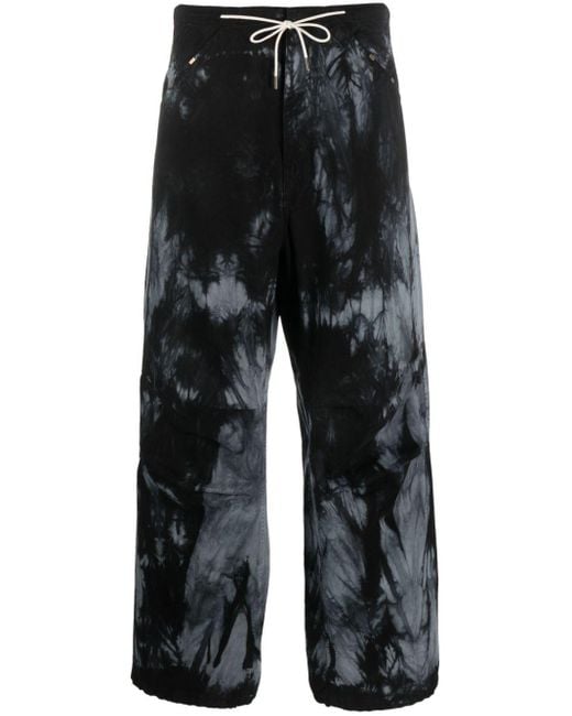 Pantalones anchos Daisy con motivo tie-dye DARKPARK de color Black