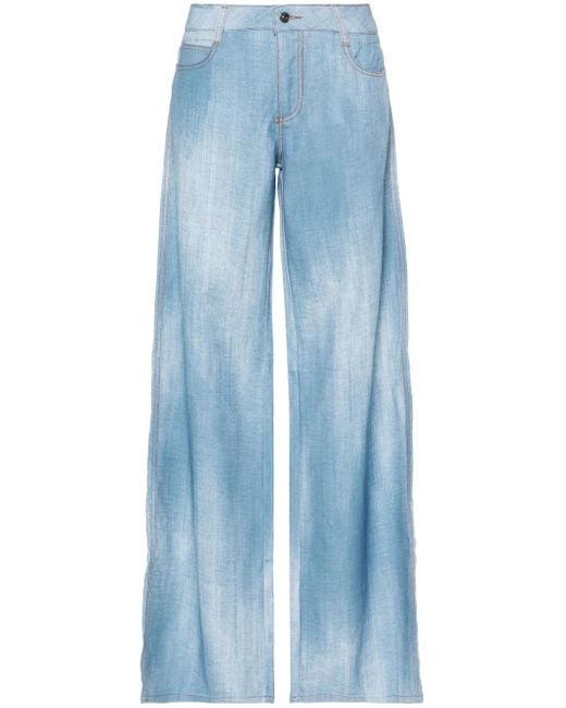 Ermanno Scervino Blue Maroccain Straight Trousers