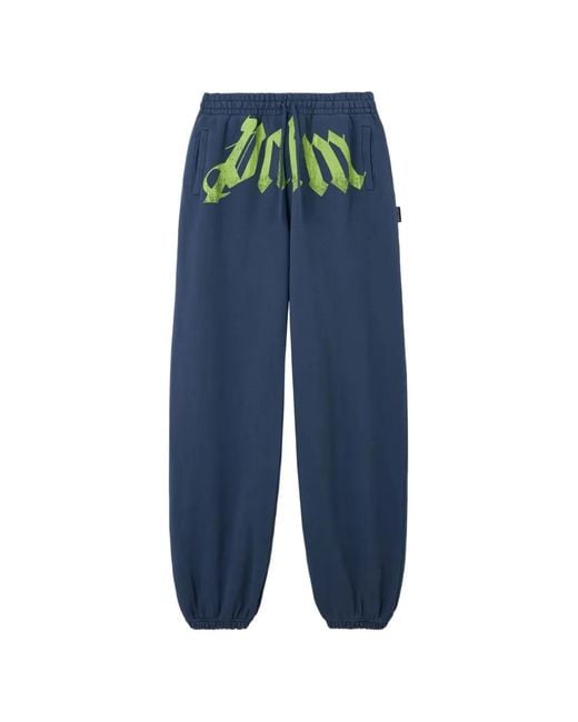 Palm Angels Blue Elasticated-Waistband Track Pants for men