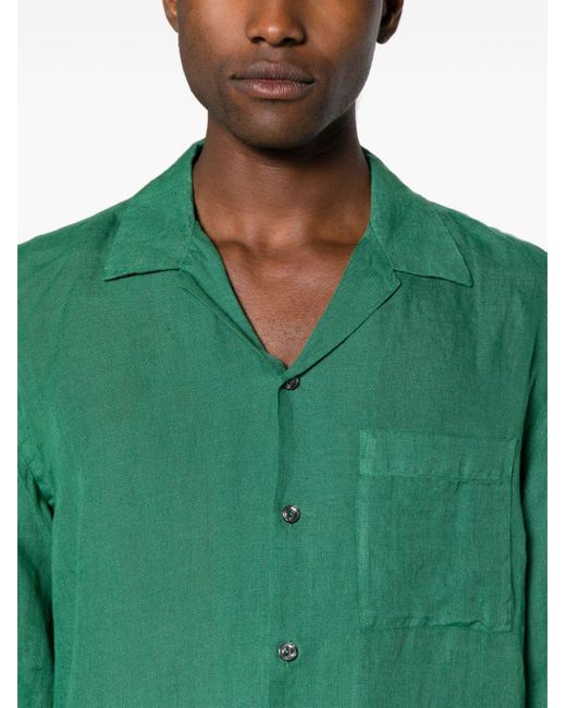 120% Lino Leinenhemd mit Reverskragen in Green für Herren