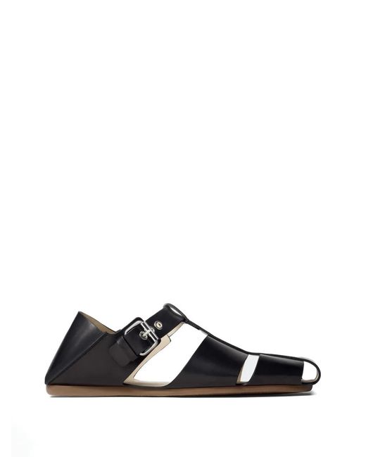 Lemaire Black Fisherman Slip-On Sandals