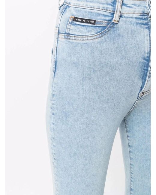 Philipp Plein Blue Iconic High-Waist Skinny Jeans