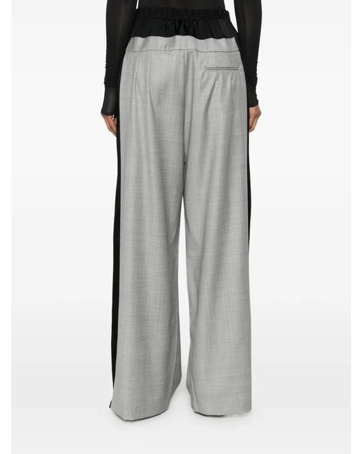 Lutz Huelle Gray Pleated Wide-Leg Trousers