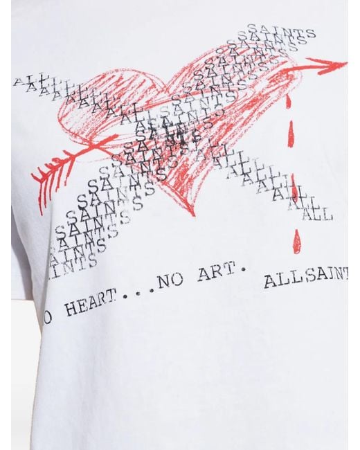 AllSaints White Heartache Lisa T-Shirt
