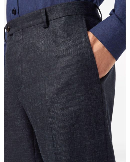 Billionaire Blue Tapered-leg Wool-blend Trousers for men