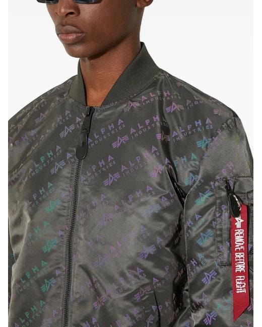 Chaqueta Con Logo Y Cremallera Alpha Industries de hombre de color Gray