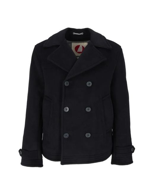 Murphy & Nye Black Tack Double-Breasted Peacoat for men