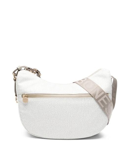 Borbonese White Small Luna Cross Body Bag