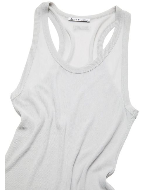 Acne Geribbelde Top in het White
