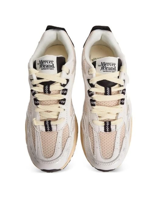 The Mercer Brand White The Re-Run Panelled Sneakers