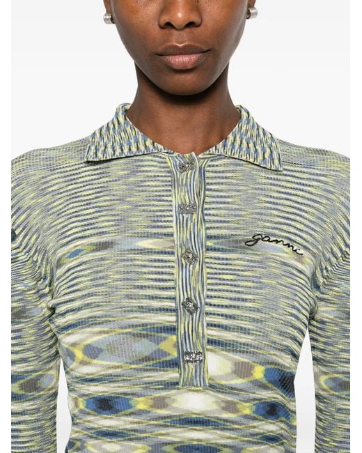 Ganni Green Recycled Viscose Polyamide Jersey