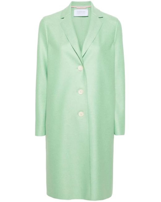 Harris Wharf London Green Single-Breasted Felted Coat