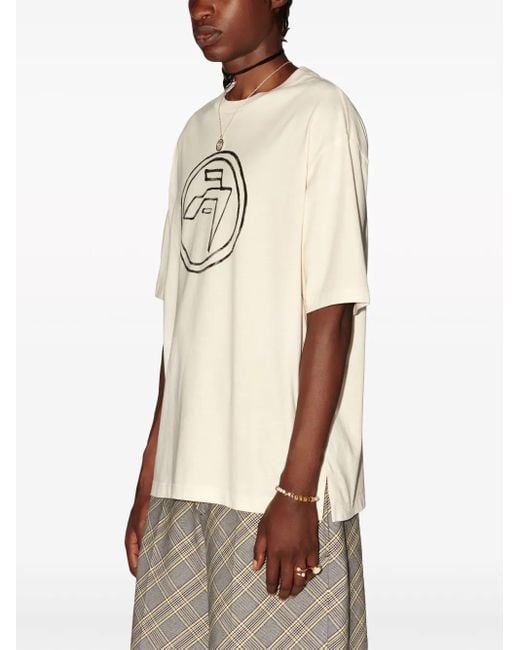 Ambush Natural Emblem-Print Organic-Cotton T-Shirt for men