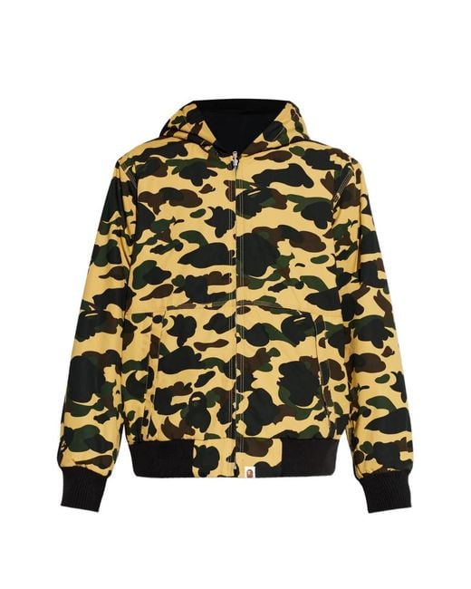 A Bathing Ape Yellow 1St Camo Zip-Up Hoodie for men