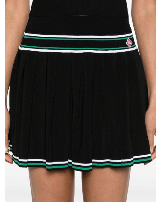 Casablancabrand Black Striped Pleated Skirt