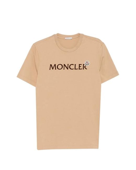 T-Shirt Con Logo di Moncler in Natural da Uomo