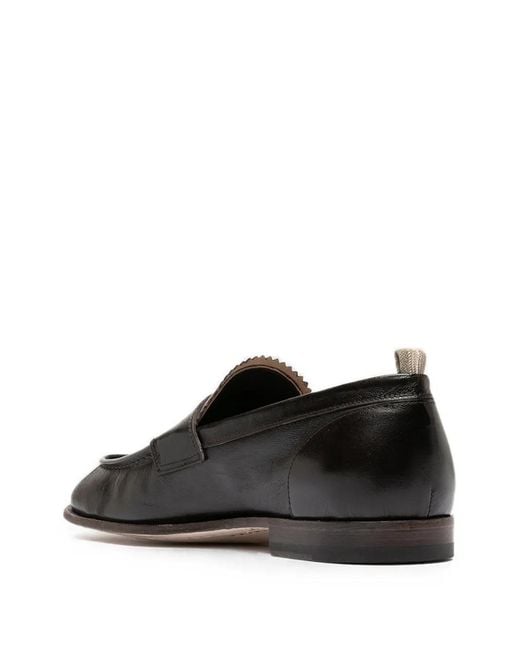 Officine Creative White Mocassins Solitude 001 En Cuir À Bords Dentelés for men