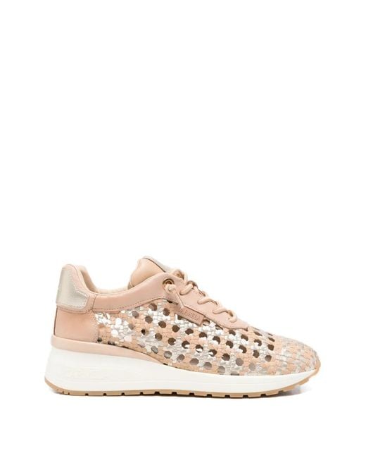 Carmela Natural Woven-Design Sneakers