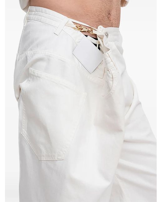 Setchu White Wrong Size Asymmetric Wide-Leg Trousers for men