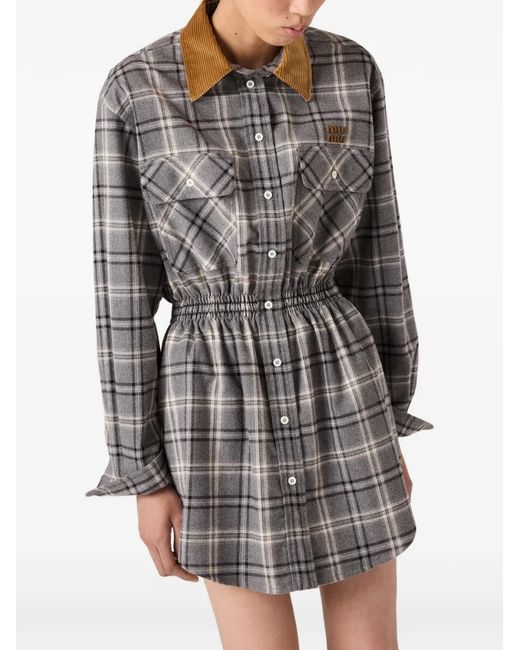 grey corduroy dress Smihono Women's Corduroy Shirt Dress Long Sleeve High Neck A-Line Pleated Maxi Long Dress Vintage Winter Warm Dress Gray L