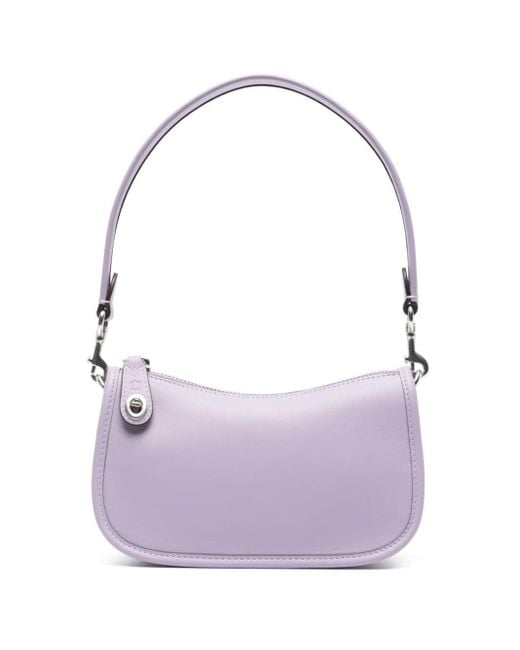 COACH Purple Swinger 20 Leather Shoulder Bag