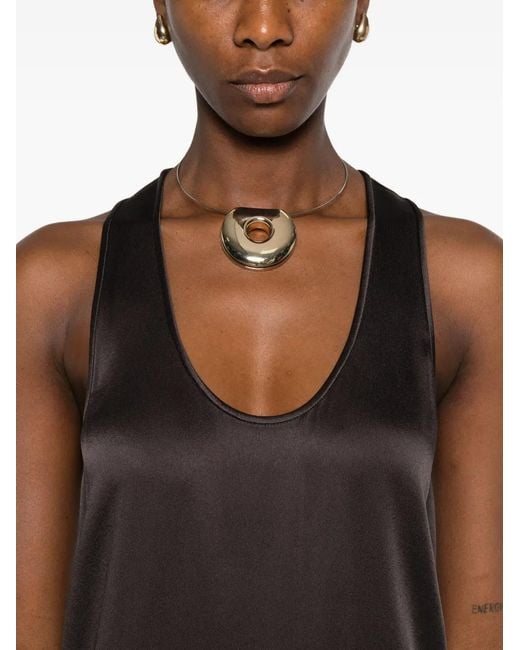 CHRISTIAN BOARO Brown Racer-Back Slip Dress