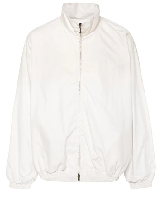 Chaqueta bómber con logo estampado Acne de hombre de color White