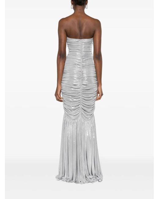 Norma Kamali Gray Slinky Fishtail Gown