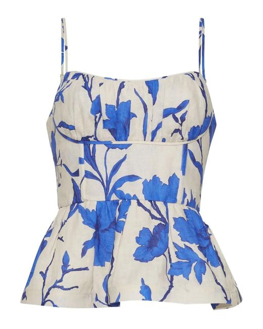 Cara Cara Blue Alba Floral-Print Top