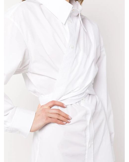 Alexander Wang White Gathered Shirt Dress