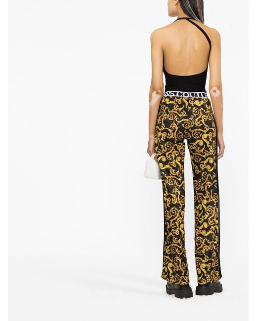 Versace Jeans Couture Barocco-print Straight Trousers in Yellow | Lyst  Canada