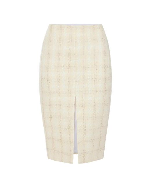Elisabetta Franchi White Tweed Skirt