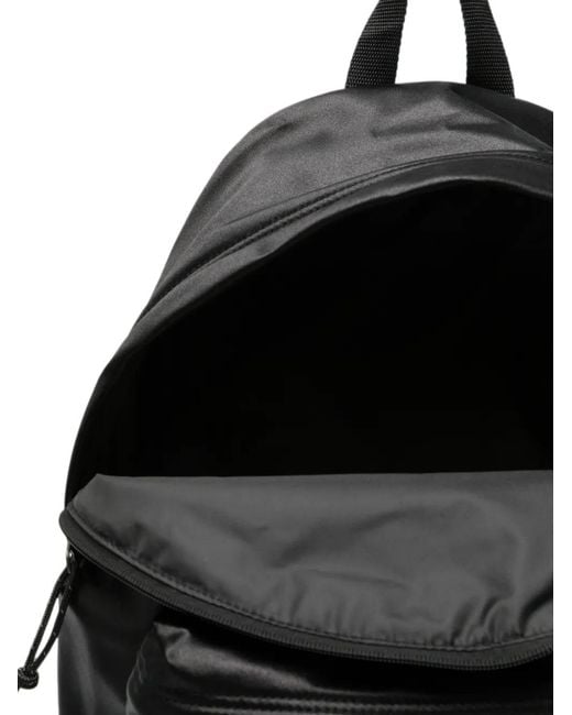 Eastpak Black Satin-Finish Logo-Patch Backpack for men