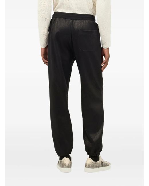 メンズ Roberto Cavalli パターンジャカード パンツ Black
