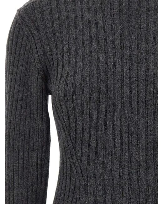 Victoria Beckham Black Ribbed-Knit Wool-Cashmere Sweater