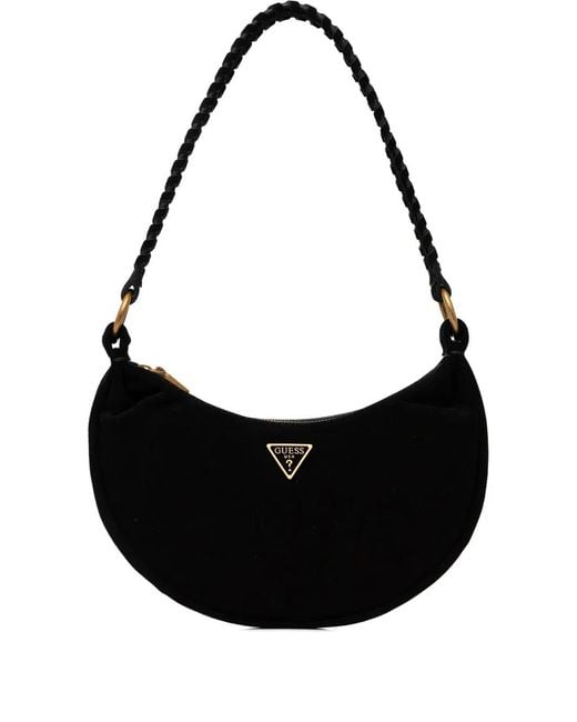 Guess Black Mini Amita Logo-Plaque Tote Bag