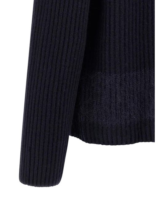 Cardigan A Coste A Collo Alto Con Zip di DSquared² in Blue da Uomo
